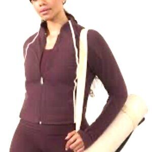 Athleta crop jacket Large burgundy